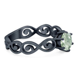 Round Natural Stone Solitaire Ring