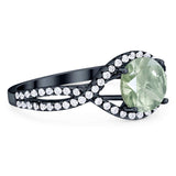 Round Natural Stone Twisted Ring