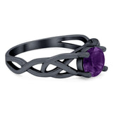 Vintage Style Round Natural Stone Trinity Ring
