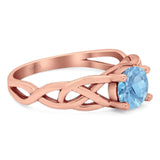 Vintage Style Round Natural Stone Trinity Ring