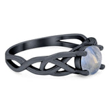 Vintage Style Round Natural Stone Trinity Ring