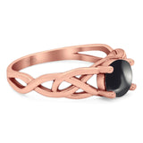 Vintage Style Round Natural Stone Trinity Ring