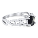 Vintage Style Round Natural Stone Trinity Ring