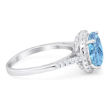 Art Deco Round Natural Stone Halo Ring