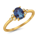 Oval Natural Stone Engagement Ring