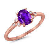 Oval Natural Stone Engagement Ring