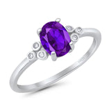 Oval Natural Stone Engagement Ring