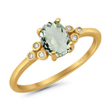 Oval Natural Stone Engagement Ring