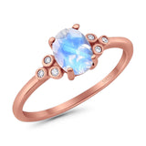 Oval Natural Stone Engagement Ring