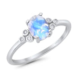 Oval Natural Stone Engagement Ring