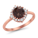 Art Deco Round Natural Stone Halo Ring