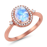 Oval Natural Stone Engagement Ring