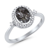 Oval Natural Stone Engagement Ring