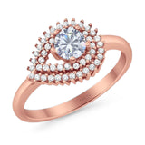 Round Natural Stone Wedding Ring