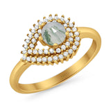 Round Natural Stone Wedding Ring