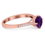 Art Deco Round Natural Stone Wedding Ring