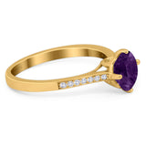 Art Deco Round Natural Stone Wedding Ring