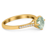 Art Deco Round Natural Stone Wedding Ring
