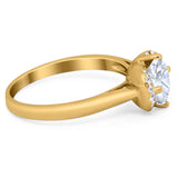 Round Natural Stone Wedding Ring