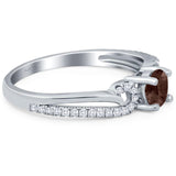 Art Deco Round Natural Stone Curved Ring