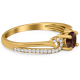 Art Deco Round Natural Stone Curved Ring