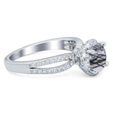 Split Shank Round Natural Stone Ring