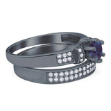 Two Piece Round Natural Stone Ring