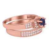 Two Piece Round Natural Stone Ring