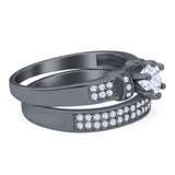 Two Piece Round Natural Stone Ring