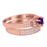 Two Piece Round Natural Stone Ring