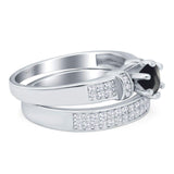 Two Piece Round Natural Stone Ring