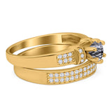 Two Piece Round Natural Stone Ring