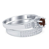 Two Piece Round Natural Stone Ring