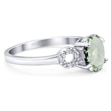 Art Deco Oval Natural Stone Filigree Ring