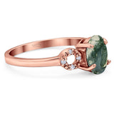 Art Deco Oval Natural Stone Filigree Ring