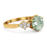 Art Deco Round Natural Stone Cluster Ring