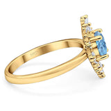 Art Deco Round Natural Stone Cocktail Ring