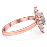 Art Deco Round Natural Stone Cocktail Ring