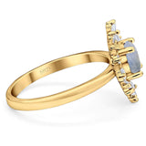 Art Deco Round Natural Stone Cocktail Ring