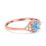 Art Deco Round Natural Stone Wedding Ring