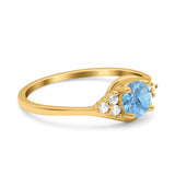 Art Deco Round Natural Stone Wedding Ring
