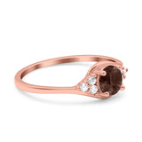 Art Deco Round Natural Stone Wedding Ring