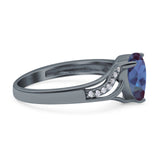 Art Deco Pear Teardrop Natural Stone Ring