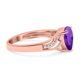 Art Deco Pear Teardrop Natural Stone Ring