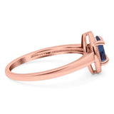 Oval Natural Stone Halo Wedding Ring