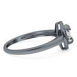 Oval Natural Stone Halo Wedding Ring