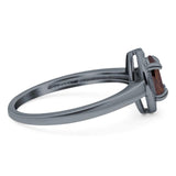 Oval Natural Stone Halo Wedding Ring