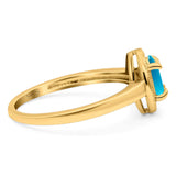 Oval Natural Stone Halo Wedding Ring