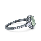 Vintage Style Oval Natural Stone Art Deco Ring