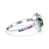Teardrop Pear Natural Stone Halo Ring